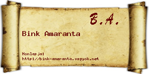 Bink Amaranta névjegykártya